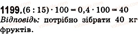 фото задание 1199 - § 33. задачі на відсотки - розділ 7. відсотки. середнє арифметичне
