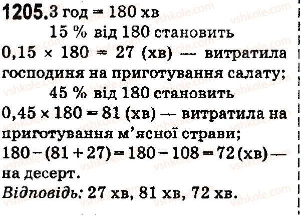 фото задание 1205 - § 33. задачі на відсотки - розділ 7. відсотки. середнє арифметичне