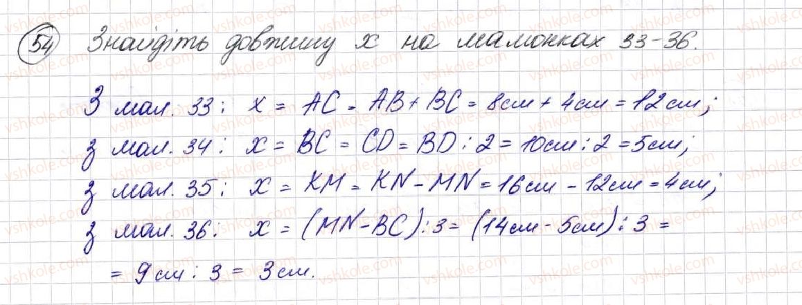 фото задание 54 - § 2. пряма, промінь, відрізок. вимірювання відрізків - розділ 1. лічба, вимірювання і числа