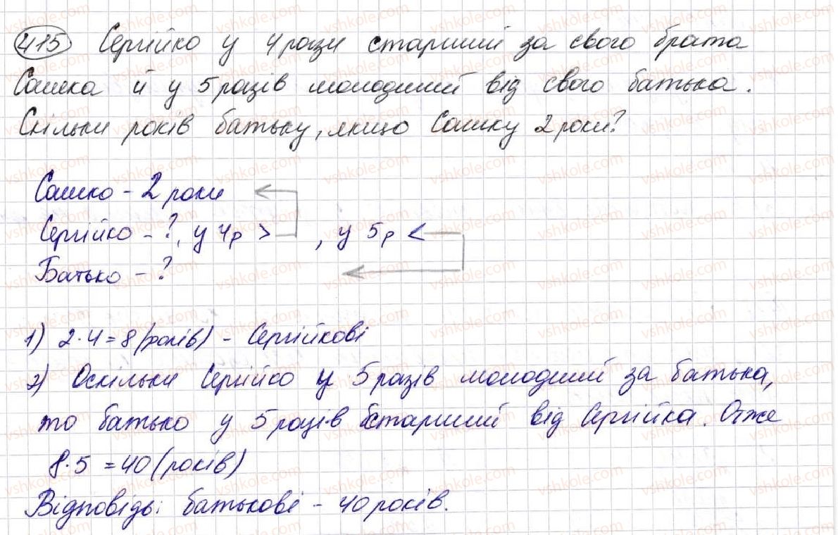 фото задание 415 - § 11. множення натуральних чисел - розділ 3. дії другого ступеня з натуральними числами