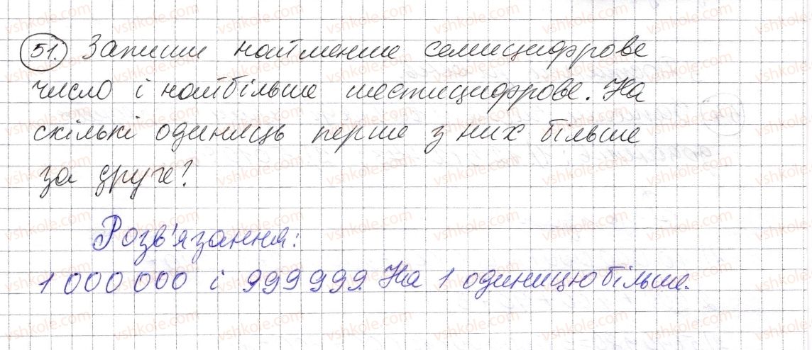 фото задание 51 - § 1. натуральні числа. число нуль. цифри. десятковий запис натуральних чисел - розділ 1. натуральні числа і дії з ними. геометричні фігури і величини