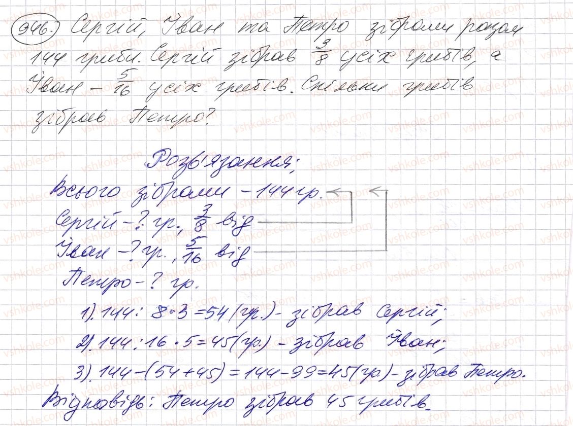 фото задание 946 - § 27. звичайні дроби - розділ 2. дробові числа і дії з ними