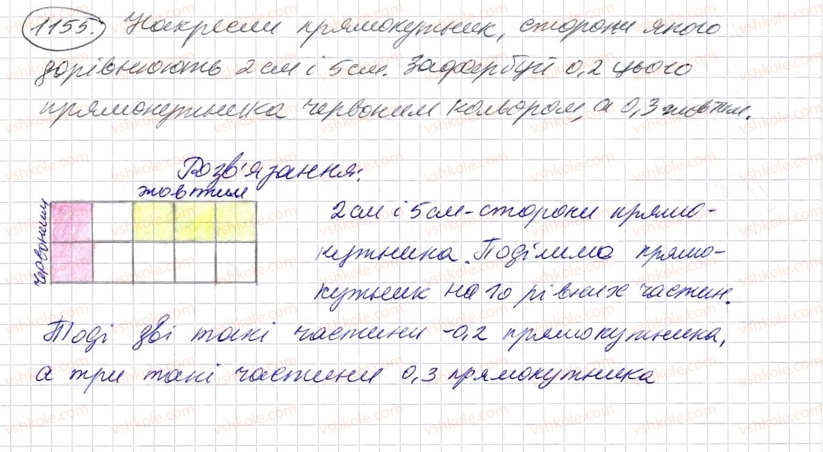 фото задание 1155 - § 34. десятковий дріб. запис десяткових дробів - розділ 2. дробові числа і дії з ними