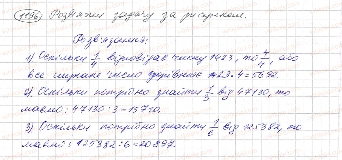 фото задание 1196 - § 35. порівняння десяткових дробів - розділ 2. дробові числа і дії з ними