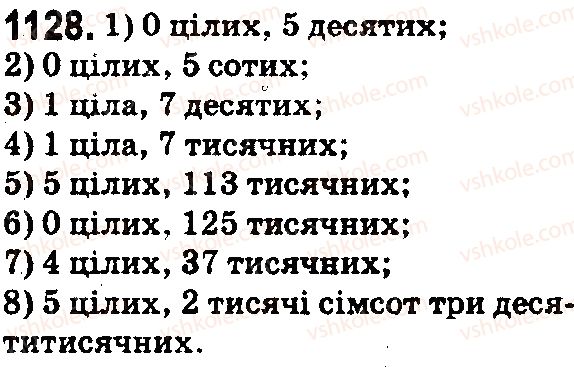 фото задание 1128 - § 34. десятковий дріб. запис десяткових дробів - розділ 2. дробові числа і дії з ними