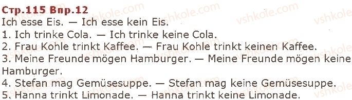 фото задание ст115впр12 - lektion 4. essen und trinken