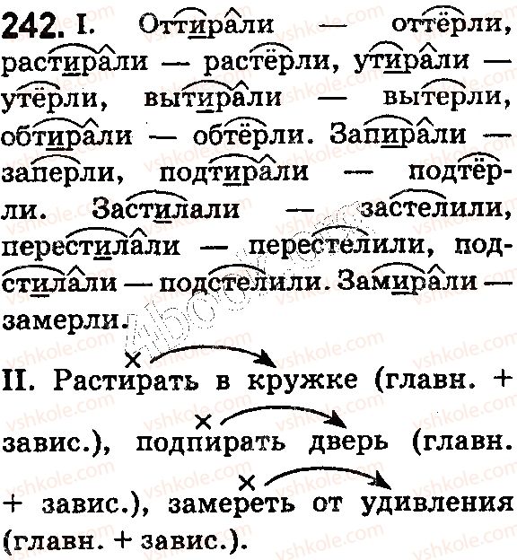 фото задание 242 - § 57. буквы е, и в корнях с чередованием - состав слова. словообразование. орфография