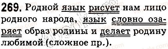 фото задание 269 - § 60. буквы а, о в корнях -зар- (-зор-), -гар- (-гор-), -клан- (-клон-) - состав слова. словообразование. орфография