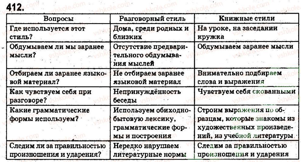фото задание 412 - типы и стили речи