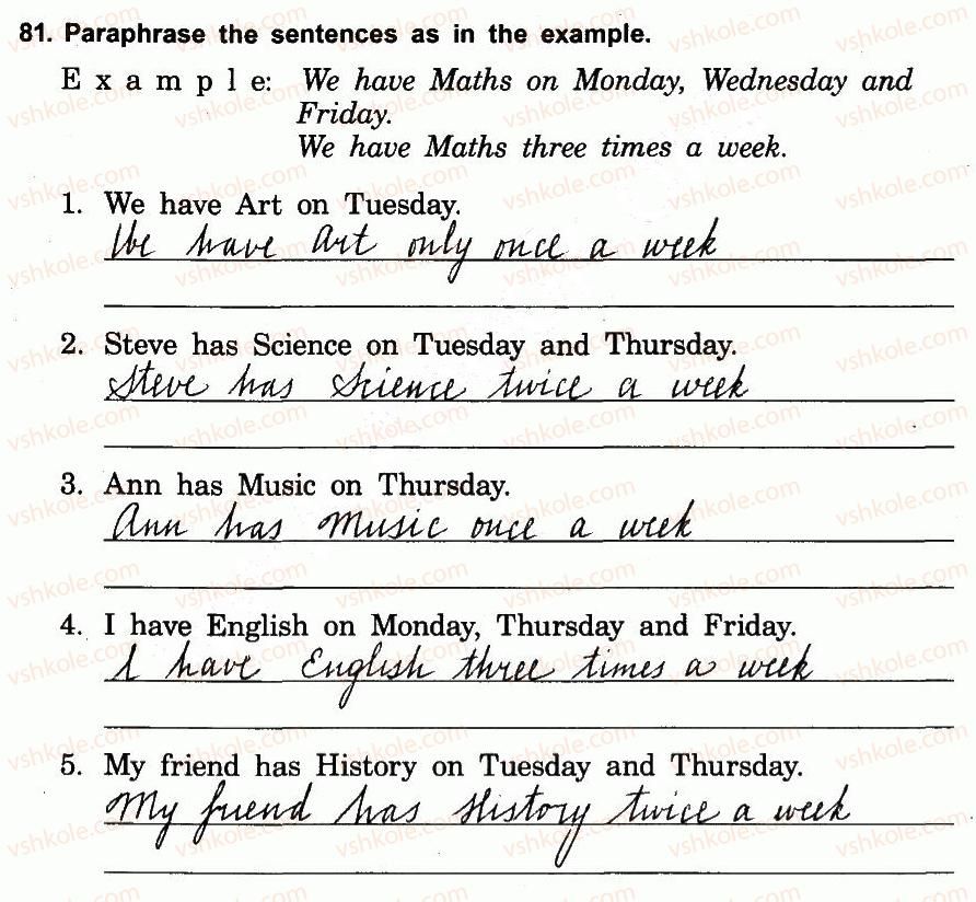 фото задание 81 - 5.1. my school timetable - unit five: school life