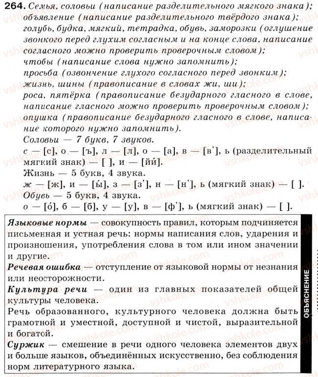 фото задание 264 - урок 30. обобщение и систематизация знаний по темам: «начальное обучение чтению и письму», «звуки и буквы. слог. ударение. правописание» - уроки 16-30