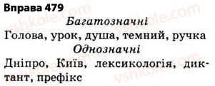 фото задание 479 - § 34. однозначні й багатозначні слова. використання багатозначних слів у прямому й переносному значеннях - лексикологія