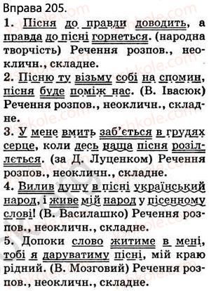 фото задание 205 - § 17. складні речення зі безсполучниковим і сполучниковим зв’язком - відомості з синтаксису і пунктуації