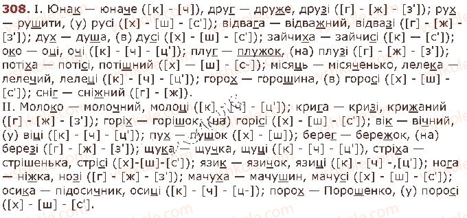 фото задание 308 - § 25. найпоширеніші випадки чергування голосних і приголосних звуків - фонетика. графіка. орфоепія. орфографія