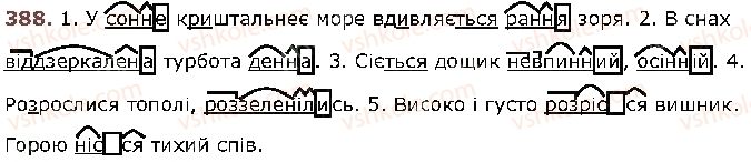 фото задание 388 - § 32. подвоєння букв на позначення збігу однакових приголосних звуків та подовжених м'яких приголосних звуків - фонетика. графіка. орфоепія. орфографія