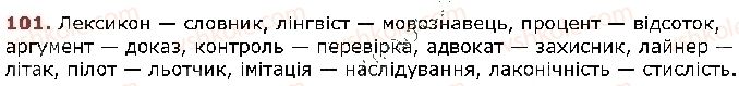 фото задание 101 - § 7. групи слів за значенням. синоніми - лексикологія