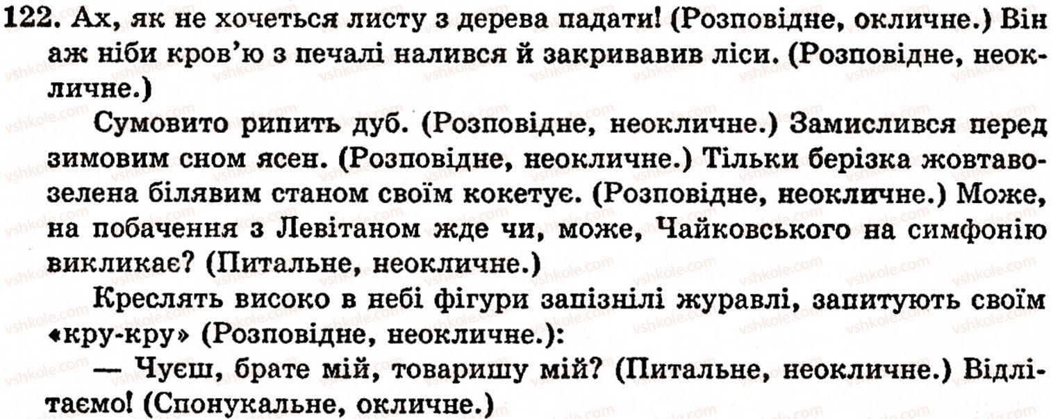 фото задание 122 - § 7. види речень за метою висловлювання: розповідні, питальні, спонукальні. окличні речення - синтаксис і пунктуація