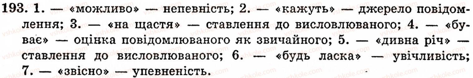 фото задание 193 - § 11. вставні слова та сполучення слів - синтаксис і пунктуація