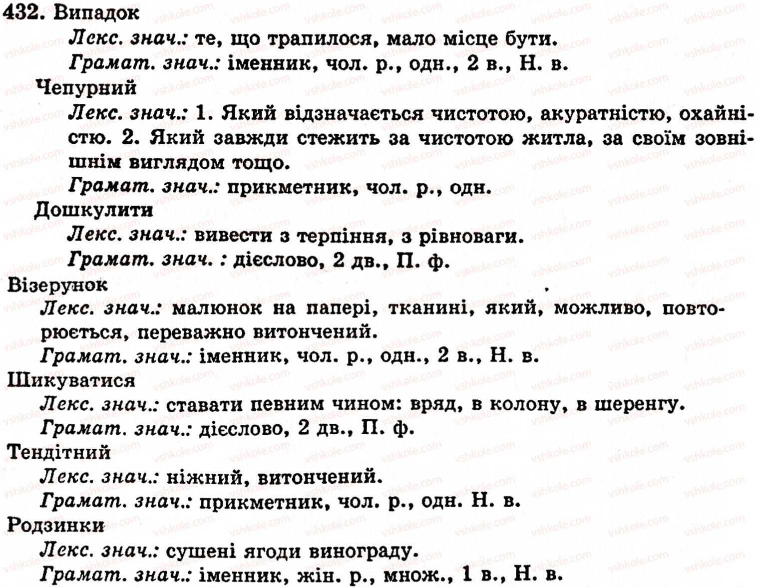 фото задание 432 - § 30. лексичне значення слова. однозначні й багатозначні слова. пряме й переносне значення слова - лексикологія