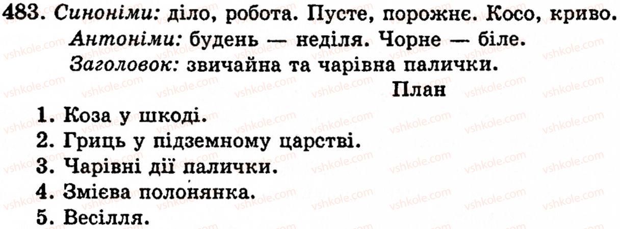 фото задание 483 - § 32. групи слів за значенням: синоніми, антоніми, омоніми - лексикологія