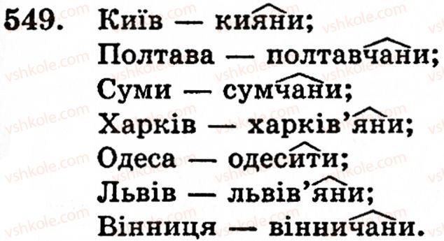 фото задание 549 - § 37. корінь, префікс, суфікс і закінчення - значущі частини слова. основа слова - будова слова. орфографія