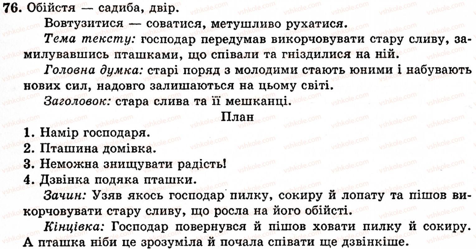 фото задание 76 - § 2. текст, його ознаки. тема й головна думка тексту. мікротеми тексту. поділ тексту на абзаци - поняття про текст