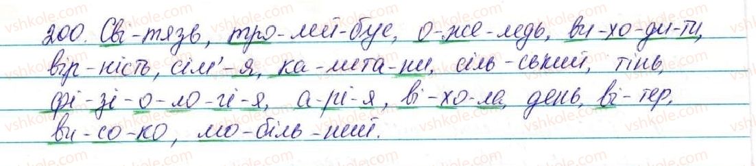 фото задание 200 - § 26. склад. наголос - фонетика графіка. орфоепія. орфографія