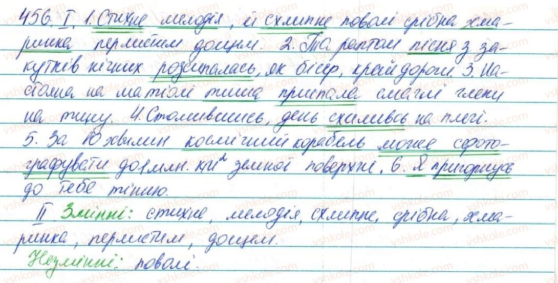 фото задание 456 - § 57. будова слова та орфографія - повторення та узагальнення в кінці року