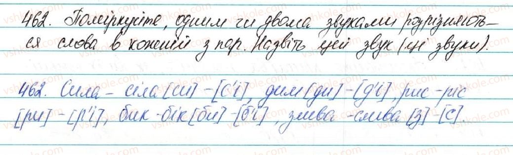 фото задание 462 - § 58. фонетика та графіка. орфоепія та орфографія - повторення та узагальнення в кінці року