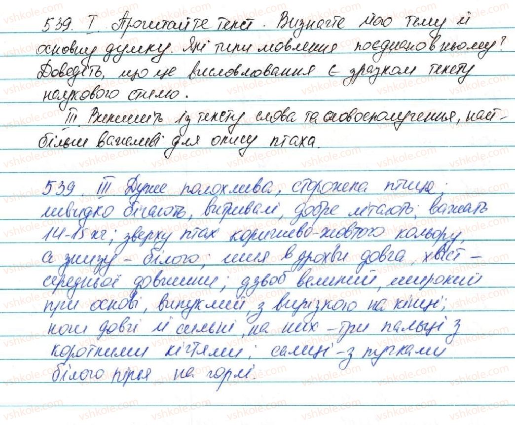 фото задание 539 - уроки розвитку зв’язного мовлення