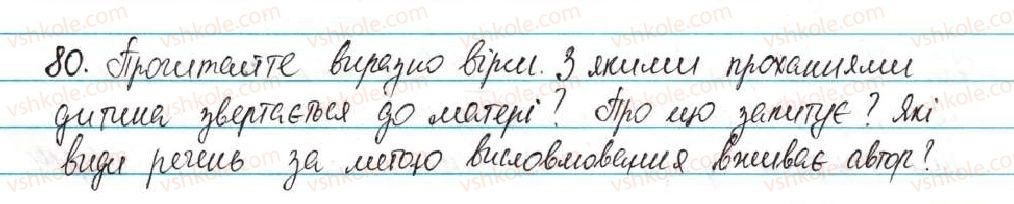 фото задание 80 - § 10. види речень за метою висловлювання. окличні речення - відомості із синтаксису та пунктуації