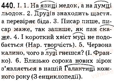 фото задание 440 - § 52. чергування приголосних звуків - будова слова. словотвір. орфографія. елементи стилістики