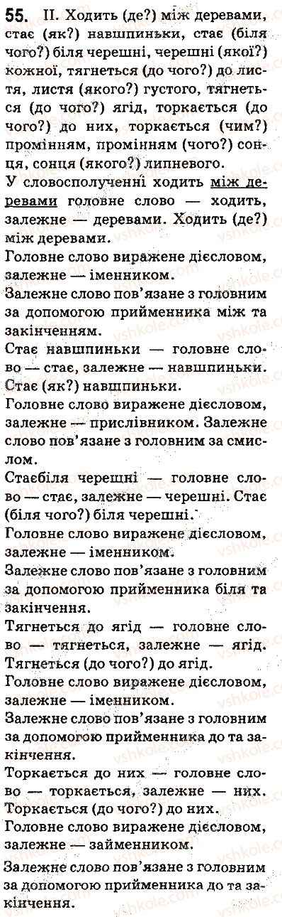 фото задание 55 - § 6. словосполучення - відомості із синтаксису та пунктуації. елементи стилістики