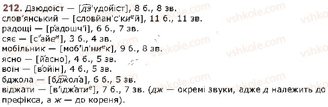 фото задание 212 - § 27. алфавіт. співвідношення звуків і букв - фонетика. графіка. орфоепія. орфографія