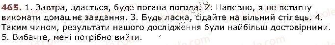фото задание 465 - § 58. вставні слова - відомості із синтаксису і пунктуації