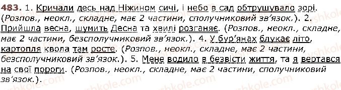 фото задание 483 - § 61. кома між частинами складного речення - відомості із синтаксису і пунктуації