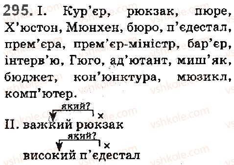 фото задание 295 - § 32. написання слів іншомовного походження - фонетика. орфоепія. графіка. орфографія