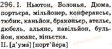 фото задание 296 - § 32. написання слів іншомовного походження - фонетика. орфоепія. графіка. орфографія