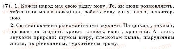 фото задание 171 - § 26. звуки мови. голосні і приголосні звуки - фонетика. орфоепія. графіка. орфографія