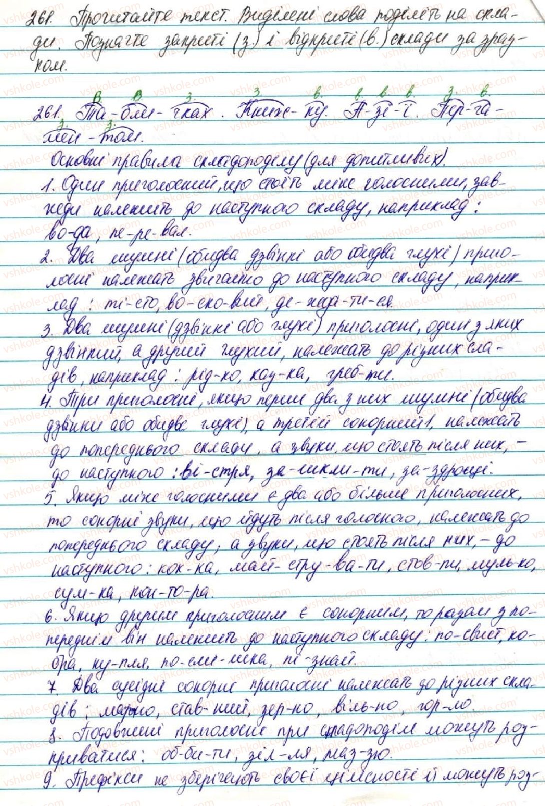 фото задание 261 - § 28. склад. складні правила переносу слів - фонетика. графіка. орфоепія. орфографія