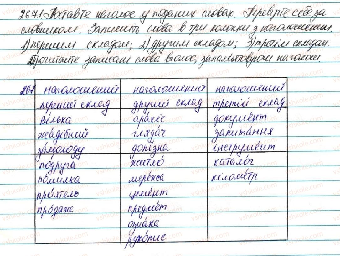 фото задание 267 - § 29. наголос. словник наголосів. орфоепічнич словник - фонетика. графіка. орфоепія. орфографія