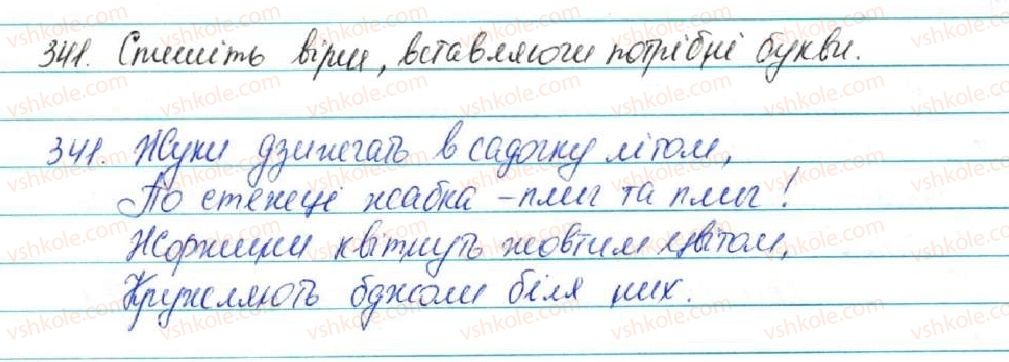 фото задание 341 - § 37. букви е, о після ж, ч, ш - фонетика. графіка. орфоепія. орфографія