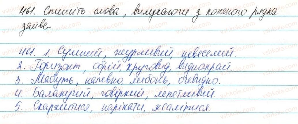 фото задание 461 - § 49. синоніми. ознайомлення зі словником синонімів - лексикологія