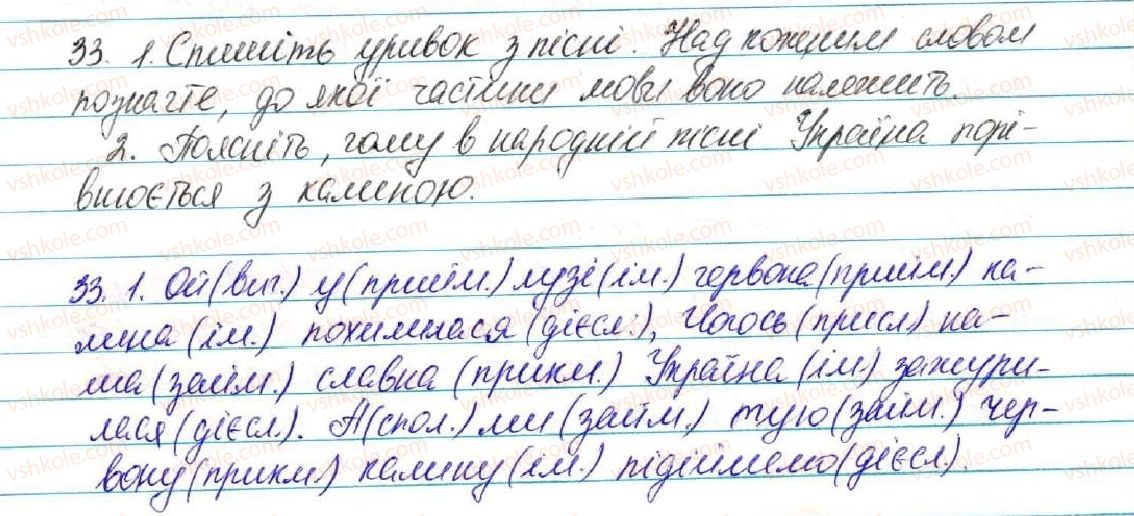 фото задание 33 - § 4. прикметник - повторення вивченого в початкових класах