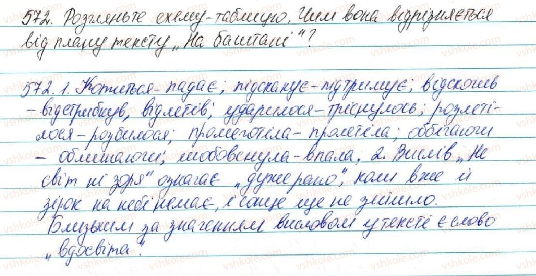 фото задание 572 - § 62. структура тексту. тема, мікротема, тематичне речення. простий план завершеного тексту - зв'язна мова (мовлення)