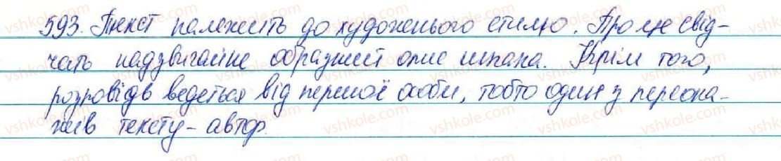 фото задание 593 - § 65. усний і письмовий докладні перекази художнього тексту розповідного характеру з елементами опису тварини - зв'язна мова (мовлення)