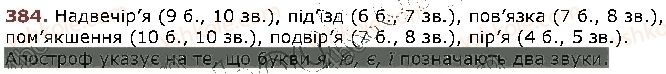 фото задание 384 - § 37. правила вживання апострофа - фрнетика. графіка. орфоепія. орфографія