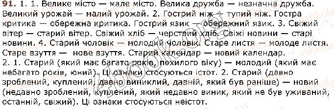фото задание 91 - § 10. антоніми. ознайомлення зі словником антонімі - лексикологія