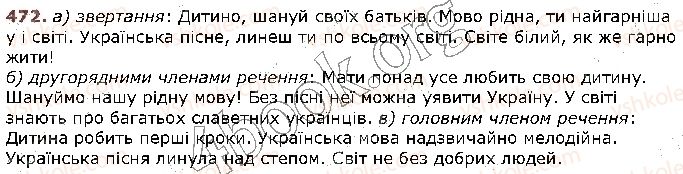 фото задание 472 - § 44. звертання. непоширені й поширені звертання. розділові знаки при звертанні (повторення) - відомості із синтаксису та пунктуації