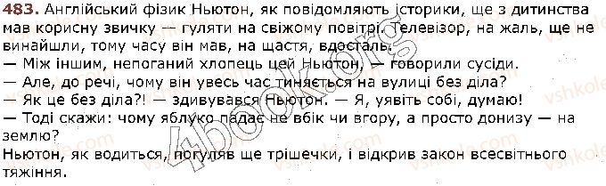 фото задание 483 - § 45. вставні слова та сполучення слів - відомості із синтаксису та пунктуації